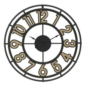 Inart Ρολόι Τοίχου Μαύρο Σίδερο 3-20-463-0012
