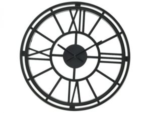 Inart Ρολόι Τοίχου Μαύρο Πλαστικό 3-20-925-0028