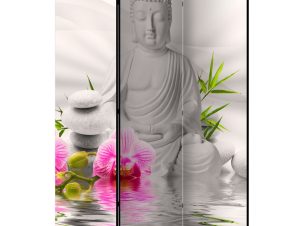 Διαχωριστικό με 3 τμήματα – Buddha and Orchids [Room Dividers] 135×172