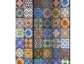 Διαχωριστικό με 3 τμήματα – Colorful Mosaic [Room Dividers] 135×172