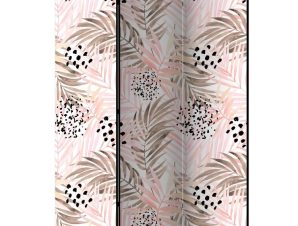 Διαχωριστικό με 3 τμήματα – Pink Palm Leaves [Room Dividers]
