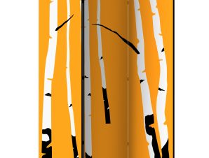 Διαχωριστικό με 3 τμήματα – Birches on the orange background [Room Dividers]