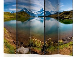 Διαχωριστικό με 5 τμήματα – Lake with mountain reflection, Switzerland II [Room Dividers]