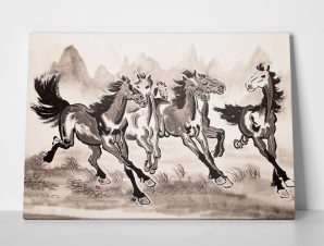 Πίνακας σε καμβά CHINESE HORSES