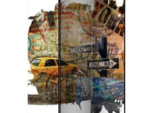 Διαχωριστικό με 3 τμήματα – New York Collage [Room Dividers]