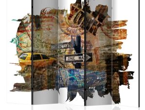 Διαχωριστικό με 5 τμήματα – New York Collage II [Room Dividers]