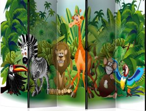 Διαχωριστικό με 5 τμήματα – Jungle Animals II [Room Dividers]