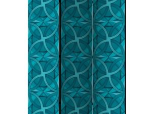 Διαχωριστικό με 3 τμήματα – Geometric Turquoise [Room Dividers]