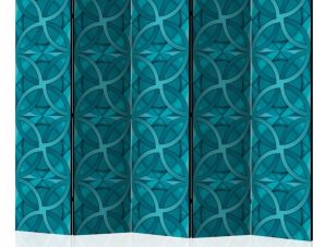 Διαχωριστικό με 5 τμήματα – Geometric Turquoise II [Room Dividers]