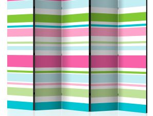 Διαχωριστικό με 5 τμήματα – Bright stripes II [Room Dividers]