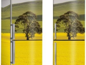 Δέντρο στο κίτρινο λιβάδι, Φύση, Αυτοκόλλητα ψυγείου, 50 x 85 εκ.