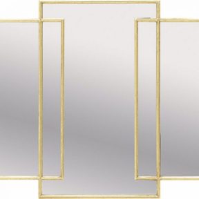 Inart Καθρέπτης Τοίχου Χρυσό Σίδερο Γυαλί 3-95-161-0039