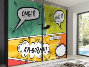 OMG!!! Κόμικς Αυτοκόλλητα ντουλάπας 100 x 100 εκ.