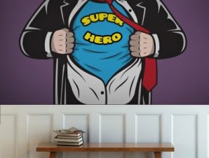 Superhero businessman Κόμικς Ταπετσαρίες Τοίχου 100 x 100 εκ.